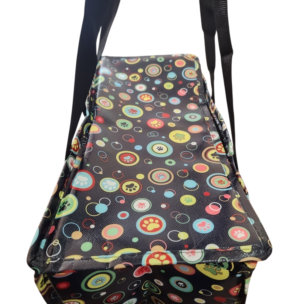Happy Shopper Thermal Liner Hot/Cold Zip Tote With Paw Polka Dot Designs NWT - Picture 5 of 8